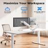 MOUNTUP Dual Monitor Stand for Desk, Monitor Arms for 2 Monitors Max 32 Inches, Height Adjustable Double Monitor Mount, VESA Mount with C-Clamp & Grommet Base, Holds 4.4-17.6lbs, White view 2