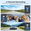 AZDOME M550 Pro 5G WiFi 3 Channel Dash Cam Built-in GPS, 4K Dual Dash Camera Front and Rear with 64GB Card, 2.5K+1080P+1080P Triple Car Camera, 3.19" IPS Screen, IR Night Vision, 24H Parking Mode view 4