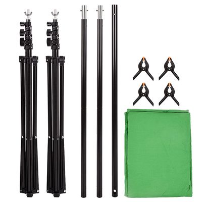 Doppy Green Screen Backdrop Stand Kit, 6.56 x 9.85ft Photography Background Support Stand with Carrying Bag for Photo Video Studio YouTube Streaming Equipment Video Gaming