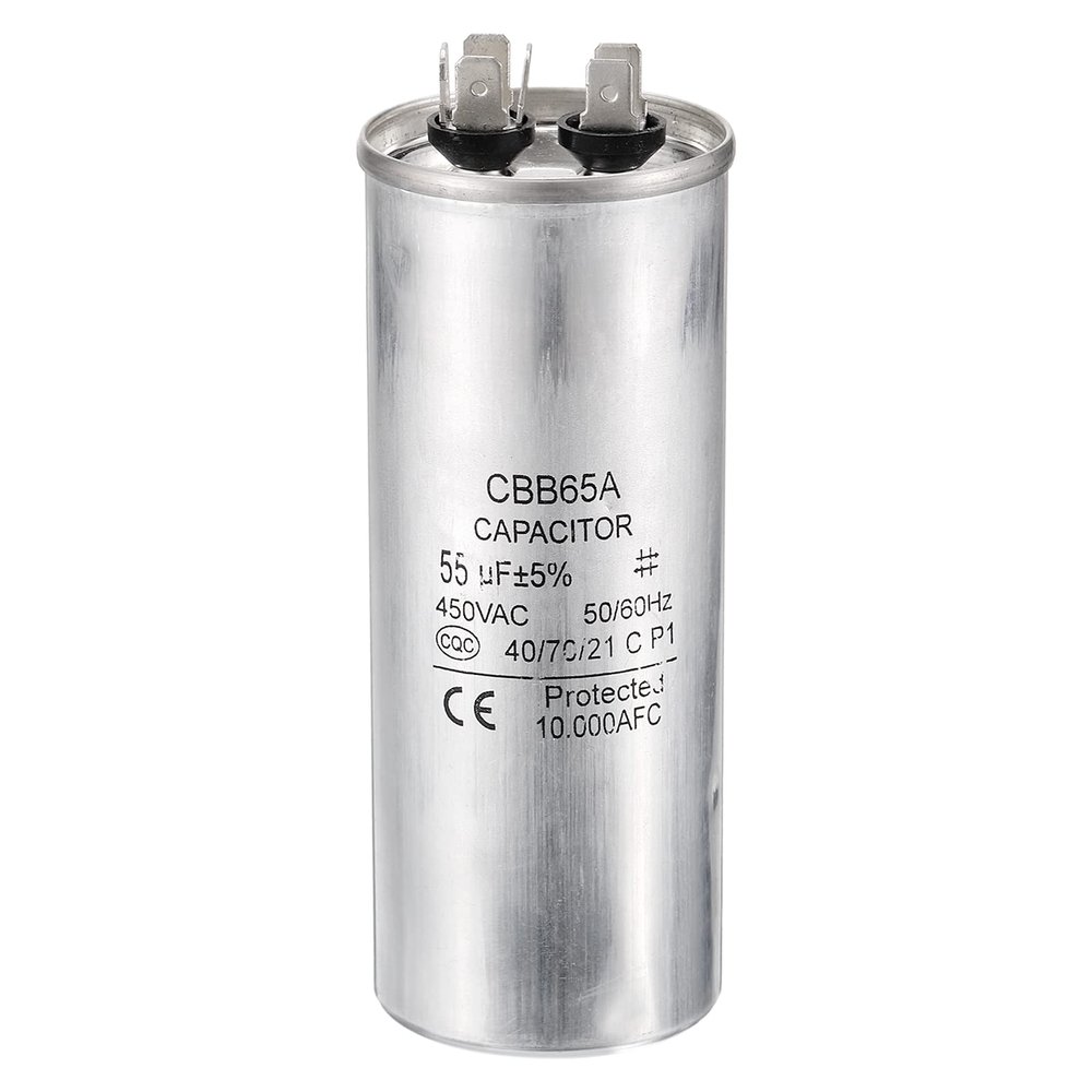 PATIKIL 55uF 55MDF 450V AC Fan Start Capacitor, CBB65 Circular Run Capacitor for AC Motor Run Air Conditioner Cool Heat Pump Condenser Straight