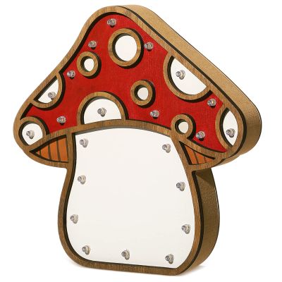 Hoteam Christmas Mushroom LED Light Wooden Vintage Lamps for Bedrooms Rustic Mushroom Aesthetic Lamp LED Light for Bedroom Dining Room Living Room Office Table Bedside Decor