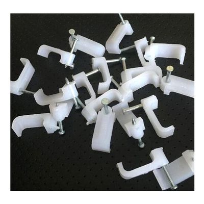 100pcs 4mm Square Steel Nail Cable Wire Wall Hanging Screw Clips Cable Clips
