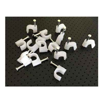 100pcs 7mm Round Steel Nail Cable Wire Wall Hanging Screw Clips Cable Clips