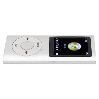 Portable MP3 Music Player,MP3 Player Stylish Multifunctional Lossless Sound Slim 1.8 Inch LCD Screen Portable MP3 Music Player(Silver)