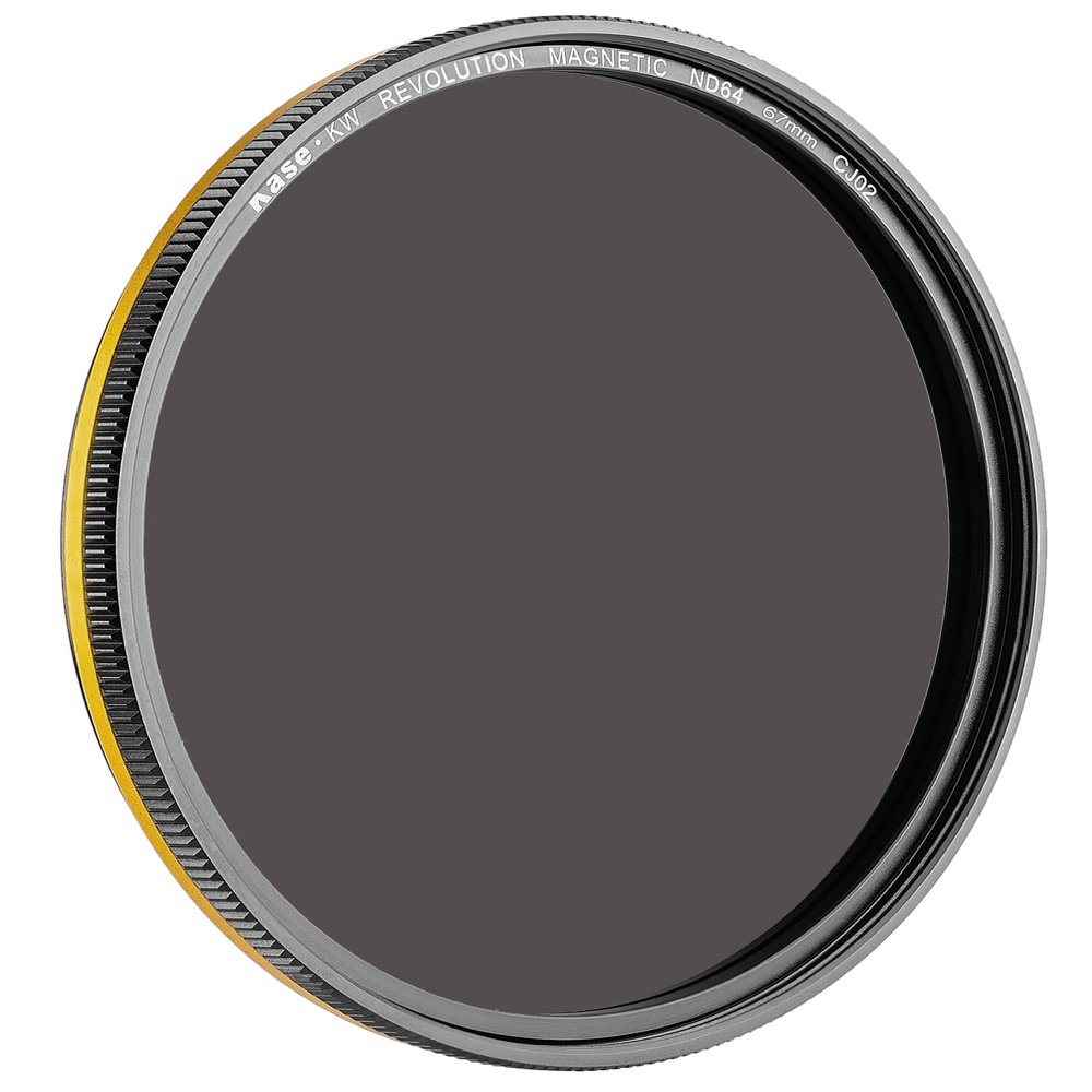 Kase Wolverine Revolution 67mm Magnetic ND64 6 Stop Shockproof Tempered Optical Glass Filter w Yellow Ring & Adapter