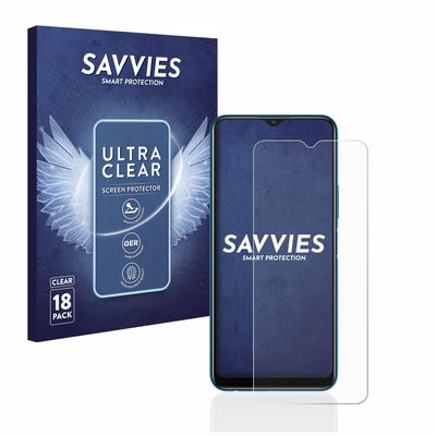 savvies Screen Protector compatible with Vivo Y12s Protection Film Clear 18-Pack