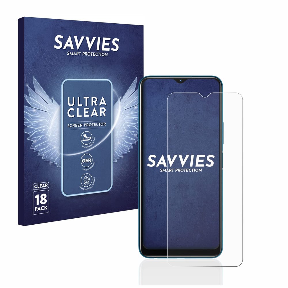 savvies Screen Protector compatible with Vivo Y12s Protection Film Clear 18-Pack