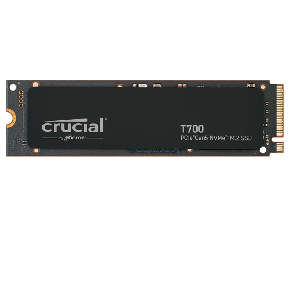 Crucial T700 PCIe Gen5 NVMe 1TB SSD, Up to 11,700MB/s, Intel & Ryzen Compatible, for Hardcore Gaming & High-Speed Storage, Solid State Drive  CT1000T700SSD3