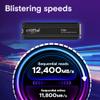 Crucial T700 PCIe Gen5 NVMe 4TB SSD with Heatsink, Up to 12,400MB/s, TLC NAND, Intel & Ryzen Compatible, for Hardcore Gaming & High-Speed Storage, Solid State Drive  CT4000T700SSD5 view 2