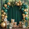 10ftx10ft Blackish Green Polyester Curtain Drapes 5X10ft 2 Panels Photography Backdrop Drapes for Wedding Reception Home Decoration view 3