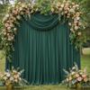 10ftx10ft Blackish Green Polyester Curtain Drapes 5X10ft 2 Panels Photography Backdrop Drapes for Wedding Reception Home Decoration view 4