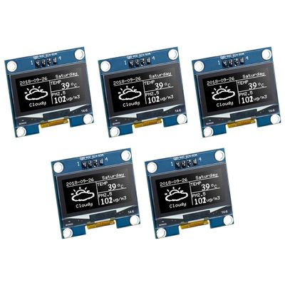 Hosyond 5 Pcs 1.3 Inch IIC I2C OLED Display Module 128x64 Pixel SH1106 Screen Module Compatible with Arduino/Raspberry Pi (White)
