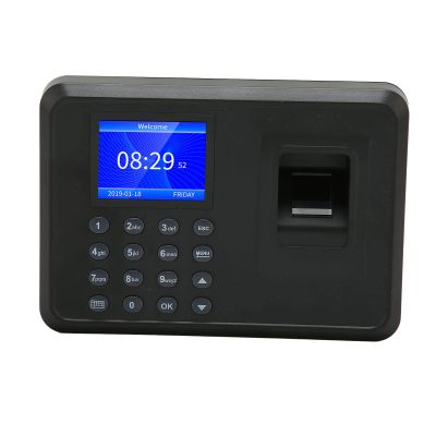 Asixxsix Fingerprint Time Clock, Intelligent Biometric Fingerprint Password Attendance Machine, Employee Checking in Recorder with 2.4 Inch Display for Office, Factory, Hotel, School