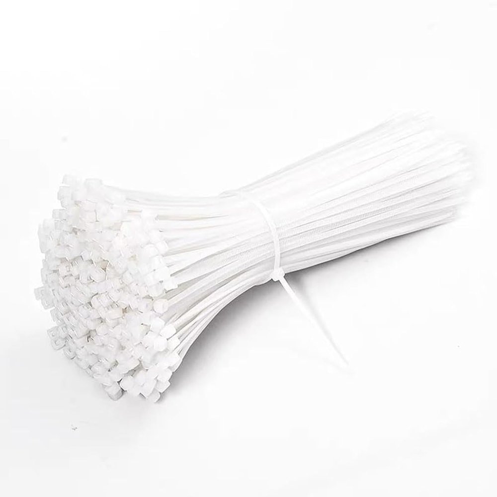 500PCS 8 inch zip ties clear, 40lb Strength, width 0.14 inches UV Resistant Strong Nylon Cable Ties,Nylon Cable Wire Ties,Heavy Duty White, for Indoor electrical ties,white zip ties