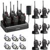 pxton walkie talkies for Adults Long Range with Upgraded Earpiece,radios walkie talkies Rechargeable Portable Two Way Radios with 6 Way Multi Gang Charger and Li-ion Battery12 Pack view 1