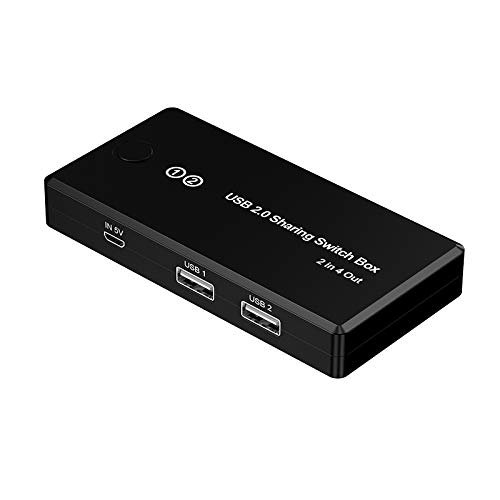 USB2.0 Switcher Selector 2 Computers Sharing 4 USB Devices KVM Switch Hub Adapter for Keyboard Mouse Printer Scanner U-Disk