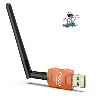 Class 1 Long Range Bluetooth Adapter for PC, QGOO USB Bluetooth Adapter for PC 5.3+EDR, Dongle Receiver Support Windows10/8.1/8/7orange-088