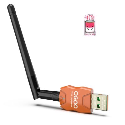 Class 1 Long Range Bluetooth Adapter for PC, QGOO USB Bluetooth Adapter for PC 5.3+EDR, Dongle Receiver Support Windows10/8.1/8/7orange-185
