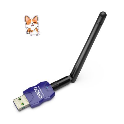 Class 1 Long Range Bluetooth Adapter for PC, QGOO USB Bluetooth Adapter for PC 5.3+EDR, Dongle Receiver Support Windows10/8.1/8/7blue-002