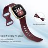 Odbeai Compatible with Fitbit Sense&Sense2 Bands/Versa 3&4 Bands Women Men,Soft Replacement Wristbands Sport Band Strap Accessories for Versa 3&4/Sense&Sense2 Smart Watch(Small, Wine Red) view 2