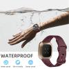 Odbeai Compatible with Fitbit Sense&Sense2 Bands/Versa 3&4 Bands Women Men,Soft Replacement Wristbands Sport Band Strap Accessories for Versa 3&4/Sense&Sense2 Smart Watch(Small, Wine Red) view 3