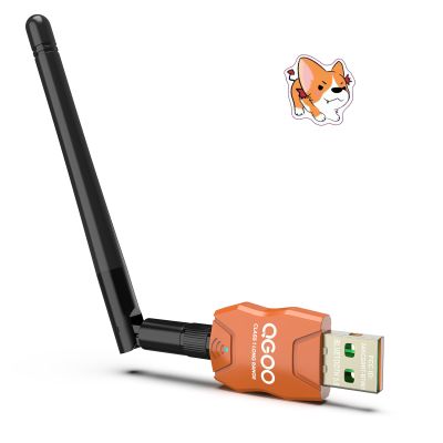 Class 1 Long Range Bluetooth Adapter for PC, QGOO USB Bluetooth Adapter for PC 5.3+EDR, Bluetooth Dongle Bluetooth Receiver Support Windows10/8.1/8/7orange-024