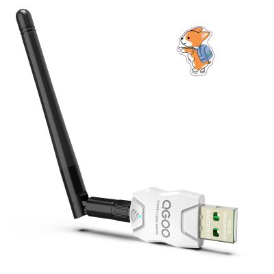 Class 1 Long Range Bluetooth Adapter for PC, QGOO USB Bluetooth Adapter for PC 5.3+EDR, Dongle Receiver Support Windows10/8.1/8/7white-039