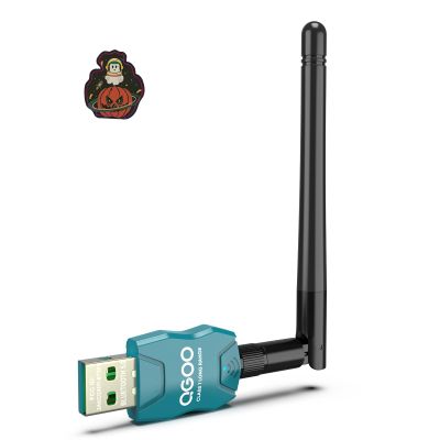 Class 1 Long Range Bluetooth Adapter for PC, QGOO USB Bluetooth Adapter for PC 5.3+EDR, Dongle Receiver Support Windows10/8.1/8/7green-087
