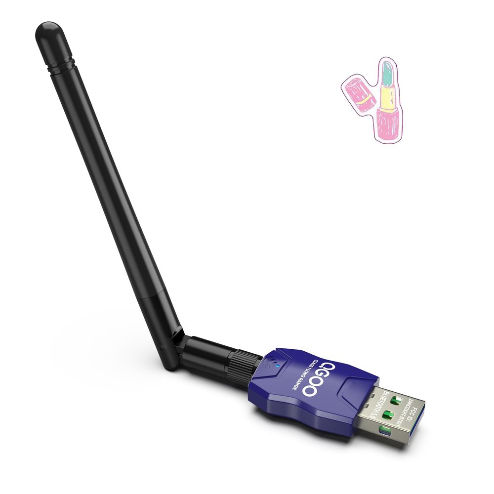 Class 1 Long Range Bluetooth Adapter for PC, QGOO USB Bluetooth Adapter for PC 5.3+EDR, Dongle Receiver Support Windows10/8.1/8/7blue-149