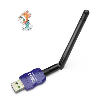 Class 1 Long Range Bluetooth Adapter for PC, QGOO USB Bluetooth Adapter for PC 5.3+EDR, Dongle Receiver Support Windows10/8.1/8/7blue-195