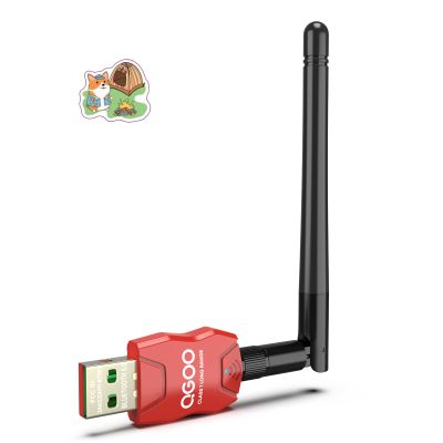 Class 1 Long Range Bluetooth Adapter for PC, QGOO USB Bluetooth Adapter for PC 5.3+EDR, Dongle Receiver Support Windows10/8.1/8/7red-027