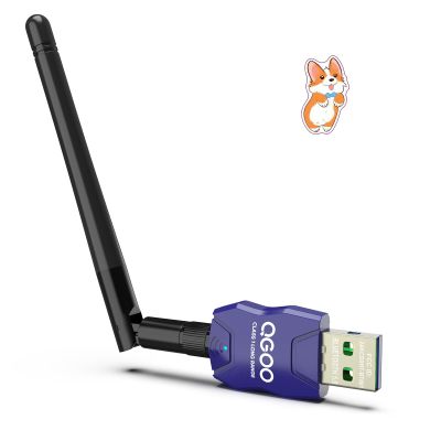 Class 1 Long Range Bluetooth Adapter for PC, QGOO USB Bluetooth Adapter for PC 5.3+EDR, Dongle Receiver Support Windows10/8.1/8/7blue-208