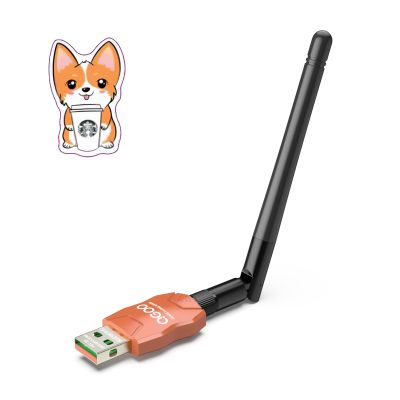 Class 1 Long Range Bluetooth Adapter for PC, QGOO USB Bluetooth Adapter for PC 5.3+EDR, Dongle Receiver Support Windows10/8.1/8/7orange-043