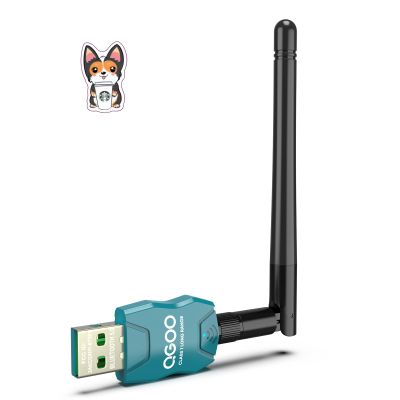 Class 1 Long Range Bluetooth Adapter for PC, QGOO USB Bluetooth Adapter for PC 5.3+EDR, Dongle Receiver Support Windows10/8.1/8/7green-011