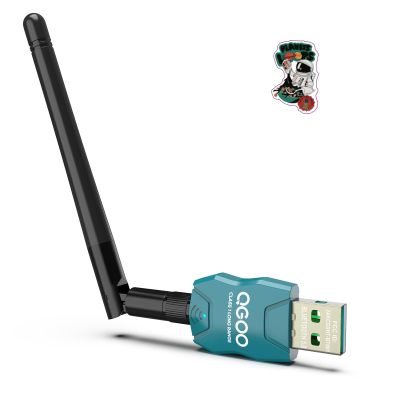 Class 1 Long Range Bluetooth Adapter for PC, QGOO USB Bluetooth Adapter for PC 5.3+EDR, Dongle Receiver Support Windows10/8.1/8/7green-233