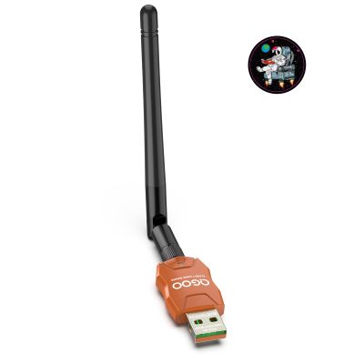 Class 1 Long Range Bluetooth Adapter for PC, QGOO USB Bluetooth Adapter for PC 5.3+EDR, Dongle Receiver Support Windows10/8.1/8/7orange-119