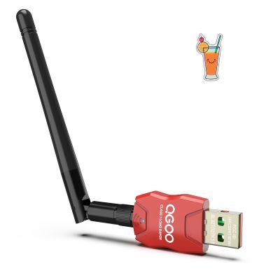Class 1 Long Range Bluetooth Adapter for PC, QGOO USB Bluetooth Adapter for PC 5.3+EDR, Dongle Receiver Support Windows10/8.1/8/7red-176