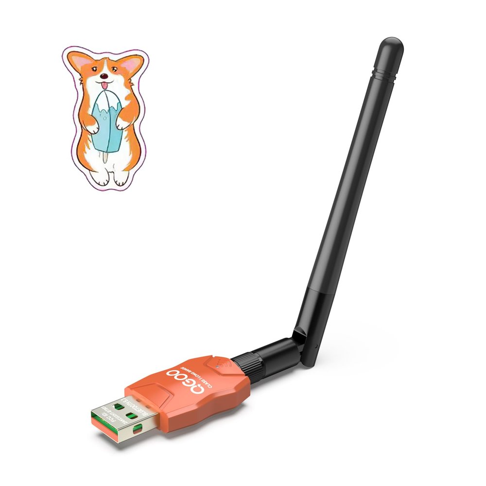 Class 1 Long Range Bluetooth Adapter for PC, QGOO USB Bluetooth Adapter for PC 5.3+EDR, Dongle Receiver Support Windows10/8.1/8/7orange-239