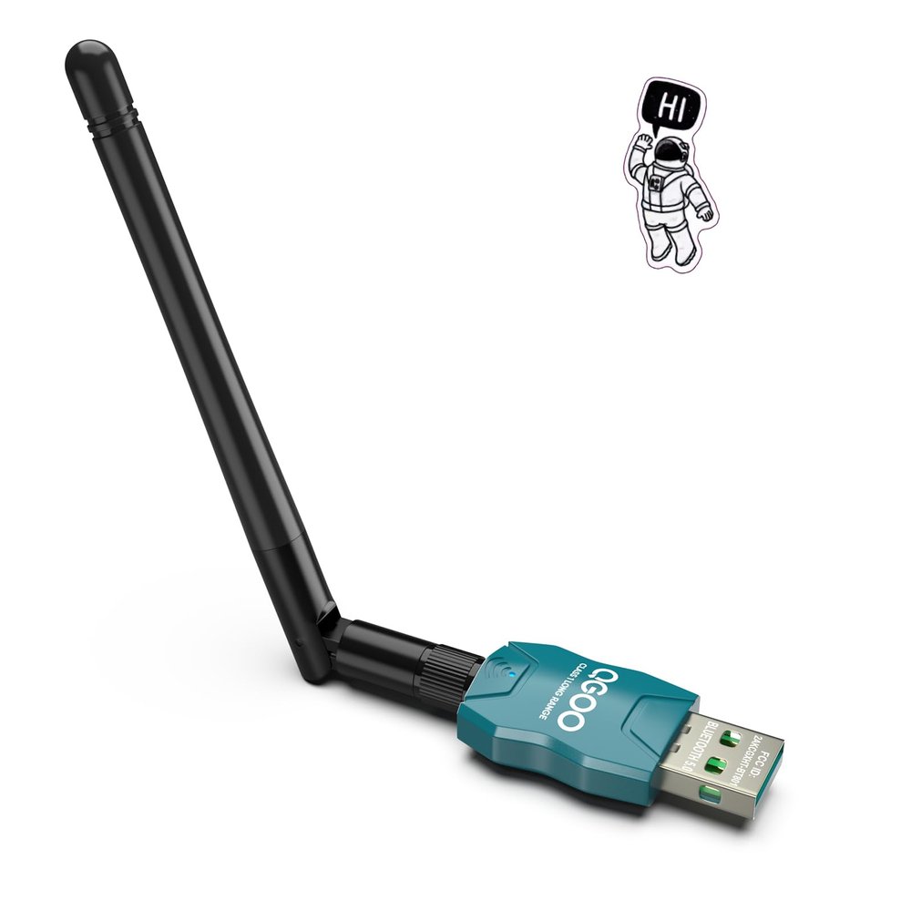 Class 1 Long Range Bluetooth Adapter for PC, QGOO USB Bluetooth Adapter for PC 5.3+EDR, Dongle Receiver Support Windows10/8.1/8/7green-227