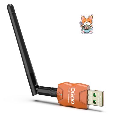 Class 1 Long Range Bluetooth Adapter for PC, QGOO USB Bluetooth Adapter for PC 5.3+EDR, Dongle Receiver Support Windows10/8.1/8/7orange-009