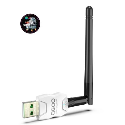 Class 1 Long Range Bluetooth Adapter for PC, QGOO USB Bluetooth Adapter for PC 5.3+EDR, Dongle Receiver Support Windows10/8.1/8/7white-120