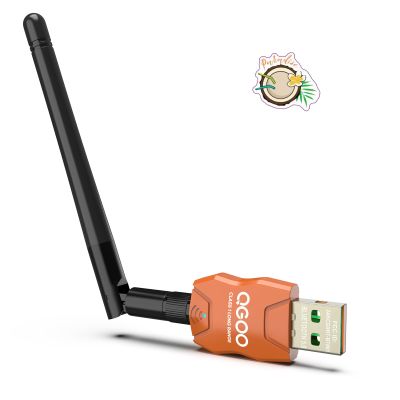 Class 1 Long Range Bluetooth Adapter for PC, QGOO USB Bluetooth Adapter for PC 5.3+EDR, Dongle Receiver Support Windows10/8.1/8/7orange-152