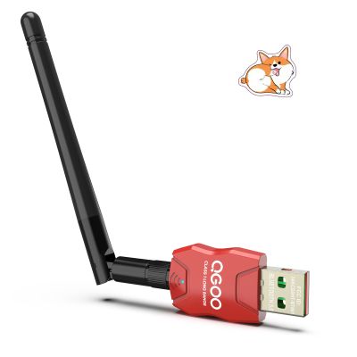 Class 1 Long Range Bluetooth Adapter for PC, QGOO USB Bluetooth Adapter for PC 5.3+EDR, Dongle Receiver Support Windows10/8.1/8/7red-241