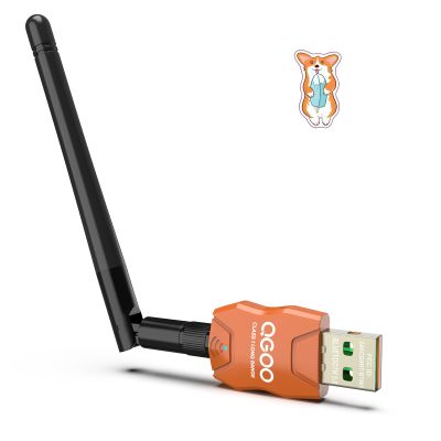 Class 1 Long Range Bluetooth Adapter for PC, QGOO USB Bluetooth Adapter for PC 5.3+EDR, Dongle Receiver Support Windows10/8.1/8/7orange-210