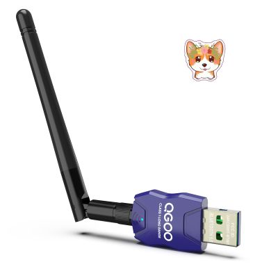 Class 1 Long Range Bluetooth Adapter for PC, QGOO USB Bluetooth Adapter for PC 5.3+EDR, Dongle Receiver Support Windows10/8.1/8/7blue-035