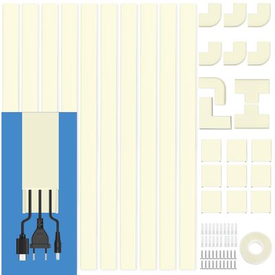 Cord Cover Wall Raceway Kit - 157" Cable Concealer, Wire Hiders for TV Wall Mounting and Wire Management, Beige