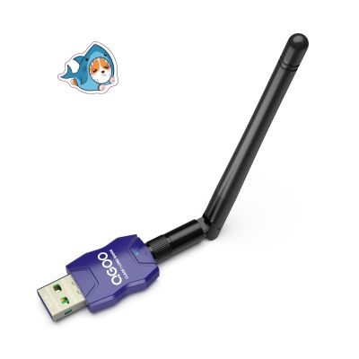 Class 1 Long Range Bluetooth Adapter for PC, QGOO USB Bluetooth Adapter for PC 5.3+EDR, Dongle Receiver Support Windows10/8.1/8/7blue-184