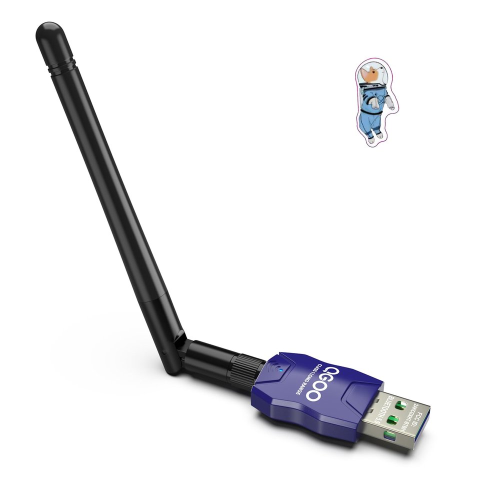 Class 1 Long Range Bluetooth Adapter for PC, QGOO USB Bluetooth Adapter for PC 5.3+EDR, Dongle Receiver Support Windows10/8.1/8/7blue-062