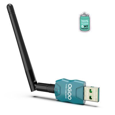Class 1 Long Range Bluetooth Adapter for PC, QGOO USB Bluetooth Adapter for PC 5.3+EDR, Dongle Receiver Support Windows10/8.1/8/7green-185