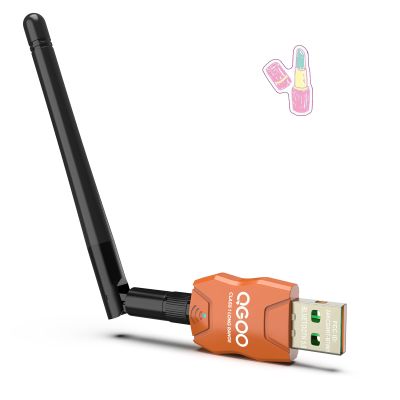 Class 1 Long Range Bluetooth Adapter for PC, QGOO USB Bluetooth Adapter for PC 5.3+EDR, Dongle Receiver Support Windows10/8.1/8/7orange-158